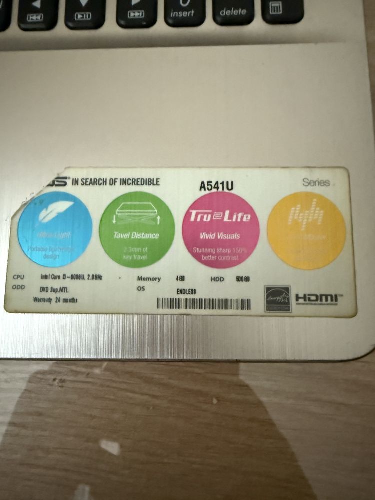 Лаптоп ASUS A541U – Core i3, 4GB RAM, 500GB HDD