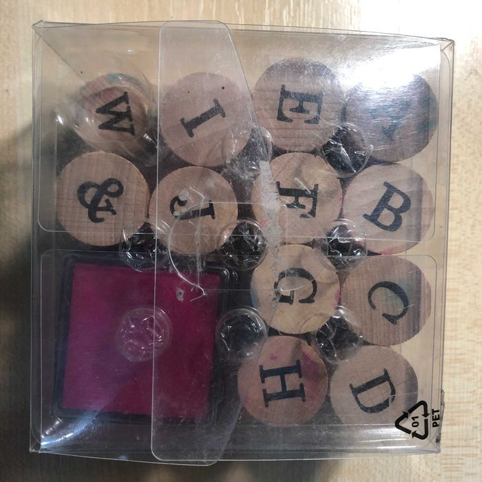 Set stampile Alfabet, din Lemn si Cauciuc + Livrare Gratis!