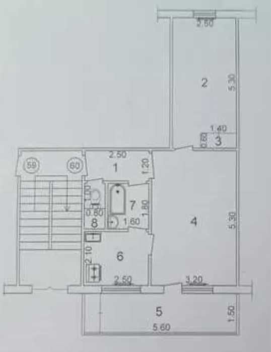 Продается 2 комнатная квартира на ТТЗ-2, 2/3/4