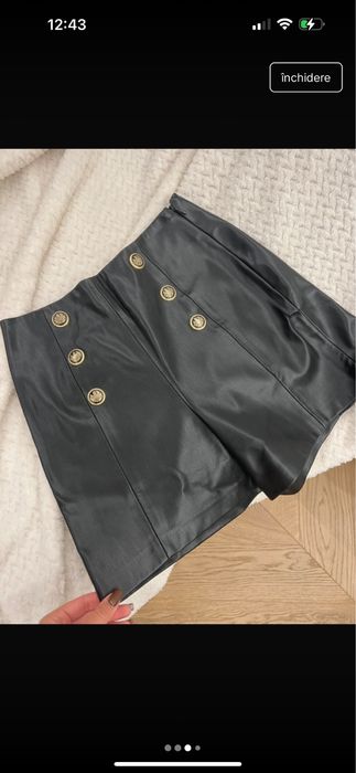 Pantaloni scurti piele Zara