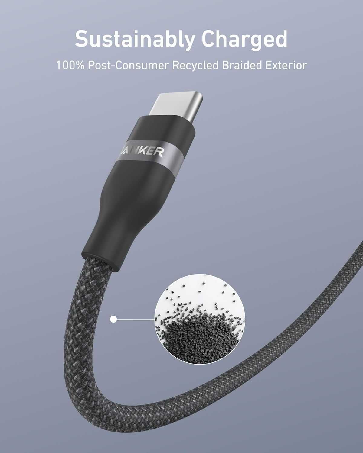 Anker Nano Fast Charging 240W USB-C към USB-C кабел, 0.9м