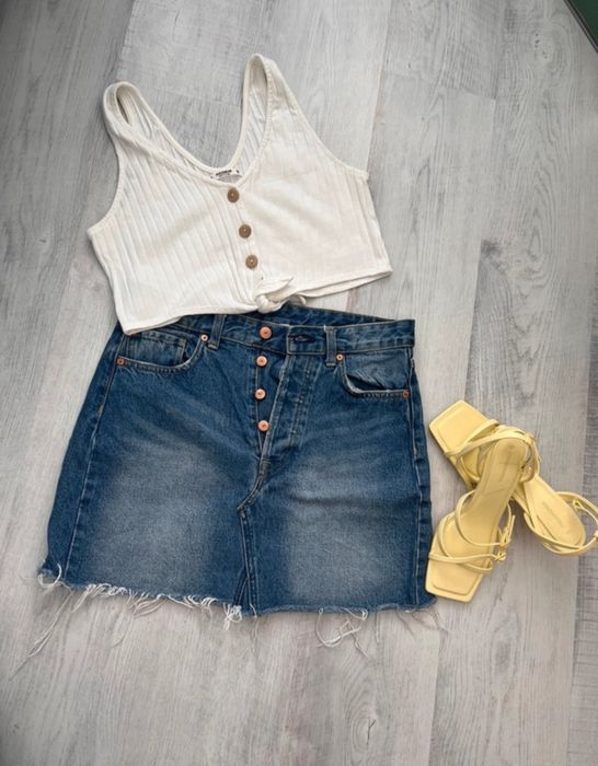 Fusta blug H&M , albastra , M/38