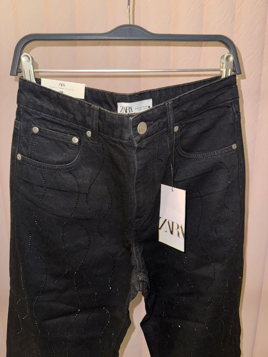 Черни дамски дънки с камъни