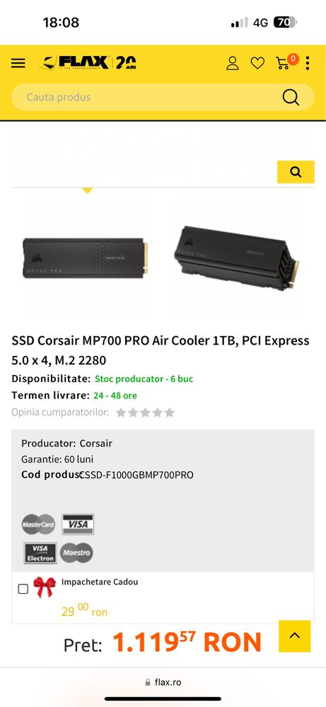 Ssd Corsair MP700 pro air cooler