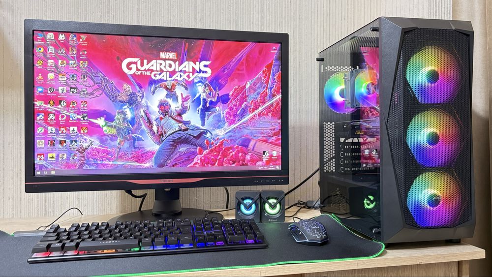 Игровой компьютер Core i5/16GB/SSD/HDD/GTX 1660s+27 дюйм 144-г монитор