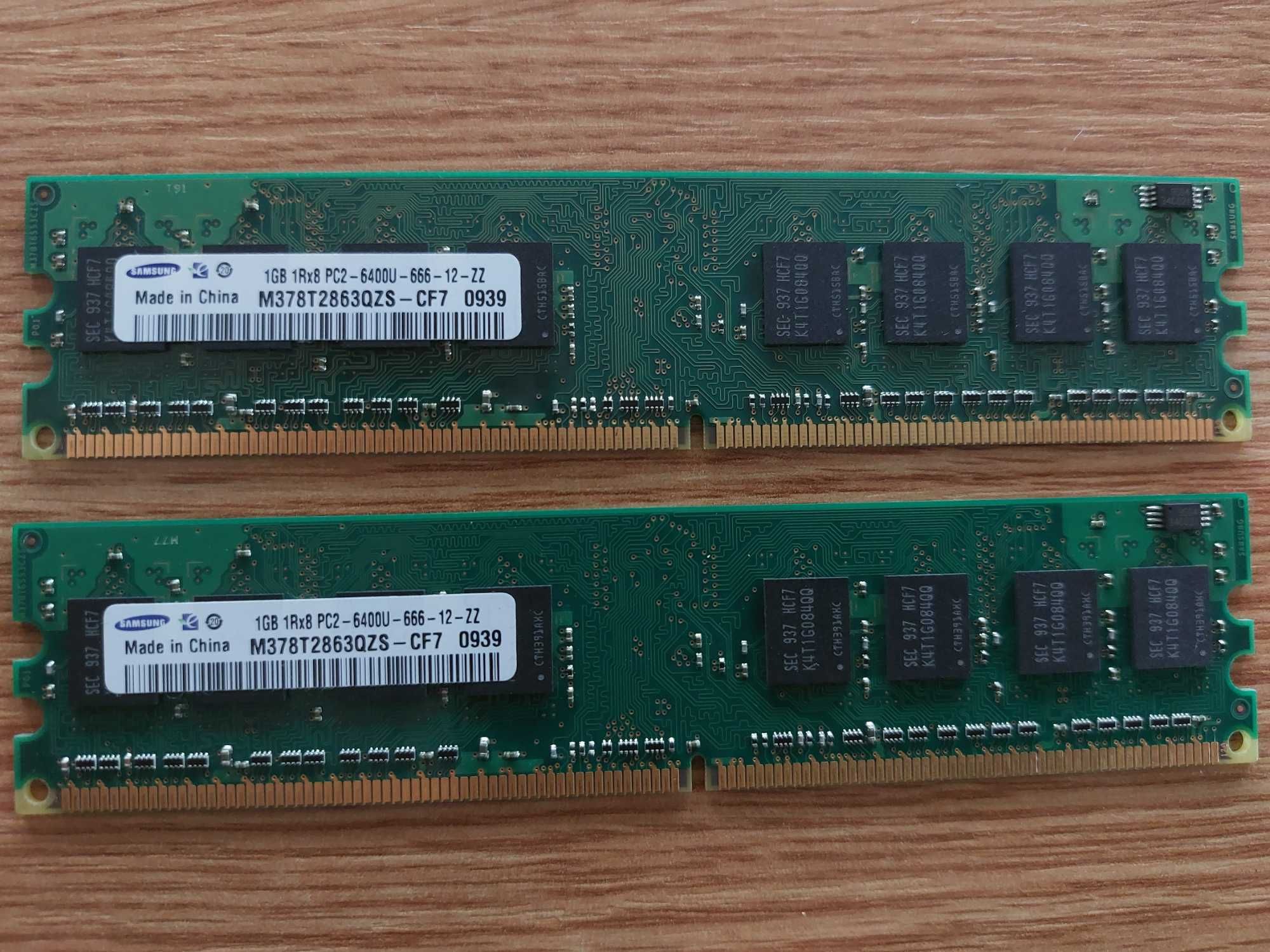 Memorie ram desktop Samsung 2GB DDR2-800 PC2-6400U kit 2x1GB