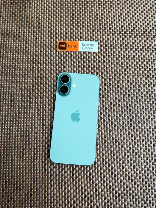 100% Battery! 256GB! iPhone 16 Лизинг от 50лв/м teal зелен ГАРАНЦИЯ