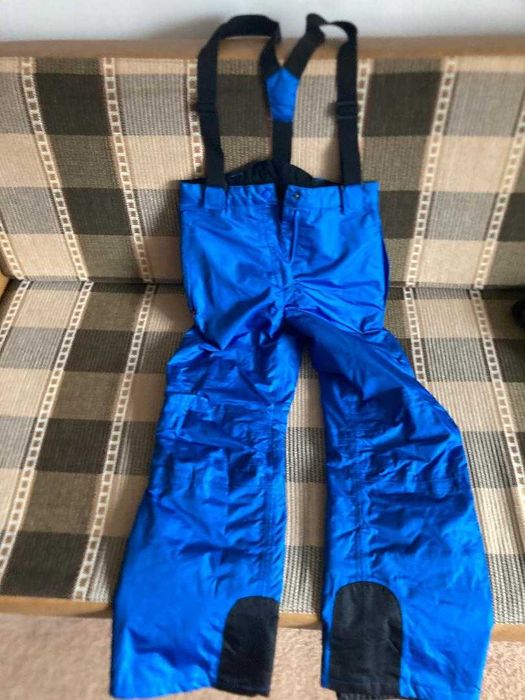 Pantalon ski, bretele copii 164-170 albastru/verde