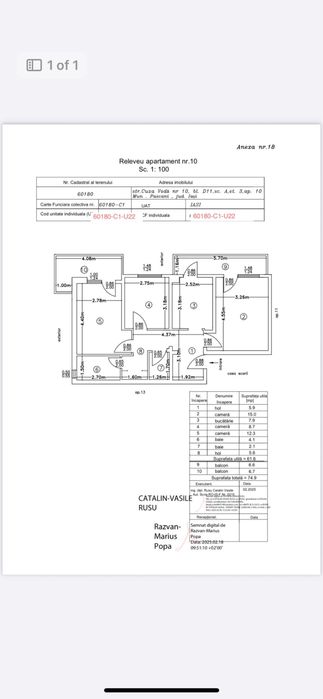 Vand apartament cu 3 camere
