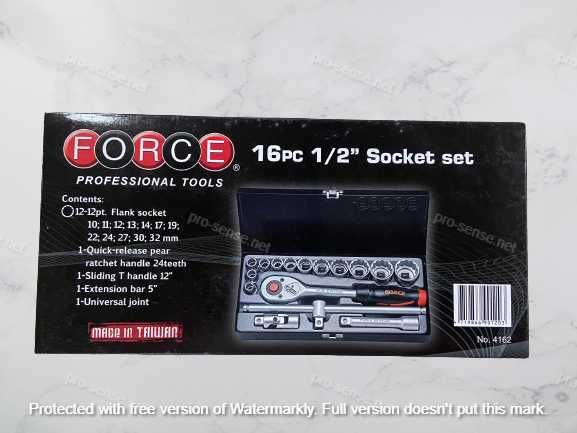 Гедоре 1/2” с 12-стенни вложки 10-32мм 16 части FORCE 4162