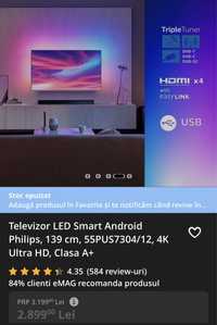Televizor LED Smart Android Philips ( ambilight ) 55PUS7304/12