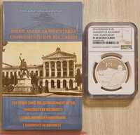 Moneda BNR 10 lei argint Universitatea Bucuresti gradata NGC PF 69
