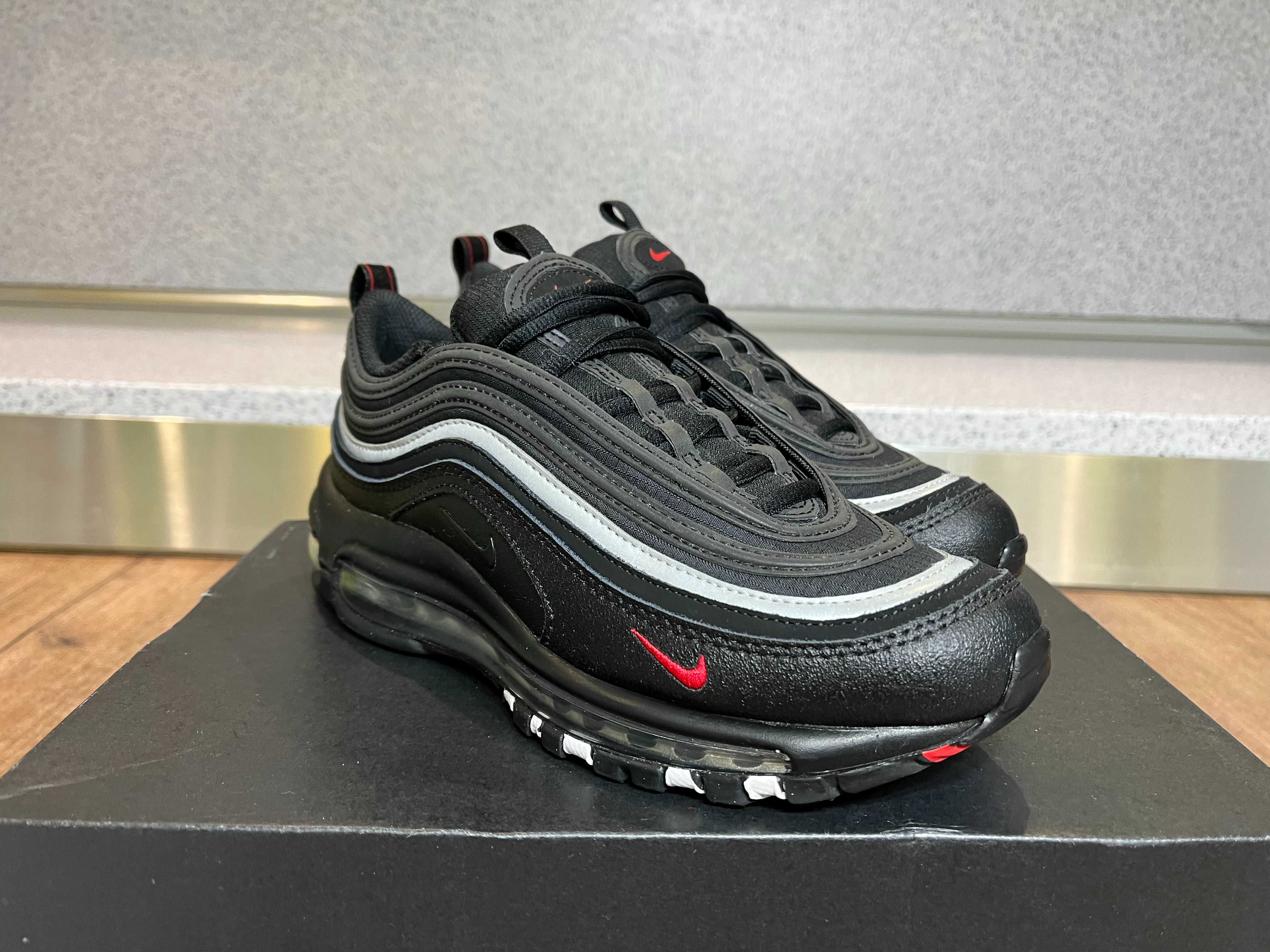 ОРИГИНАЛНИ *** Nike Air Max 97 Reflective Leather / Black Silver Red