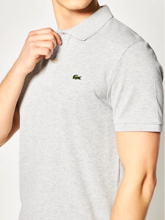 Lacoste Тениска с яка и копчета PH4012 Сив Slim Fit