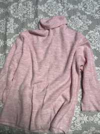 Розов макси пуловер