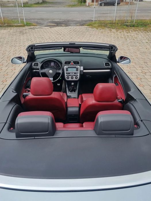 Volkswagen Eos VW Eos Cabrio 2.0 TDI An 2008 Piele roșie Climatronic Comenzi volan Xe