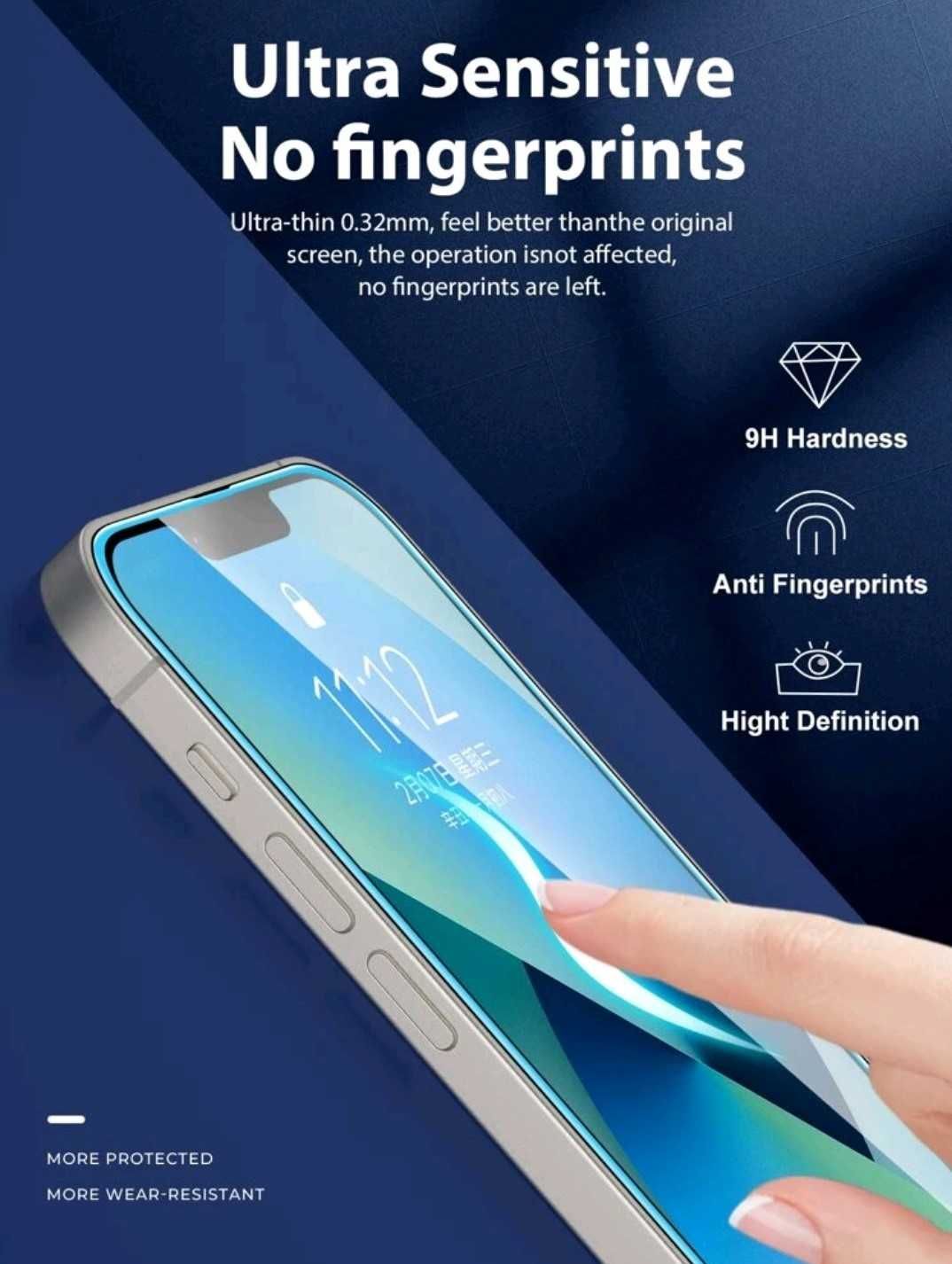 Folie de sticla Luminous iphone12 Margine fosforescenta albastra