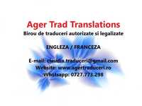 Traduceri autorizate si legalizate (engleza / franceza)
