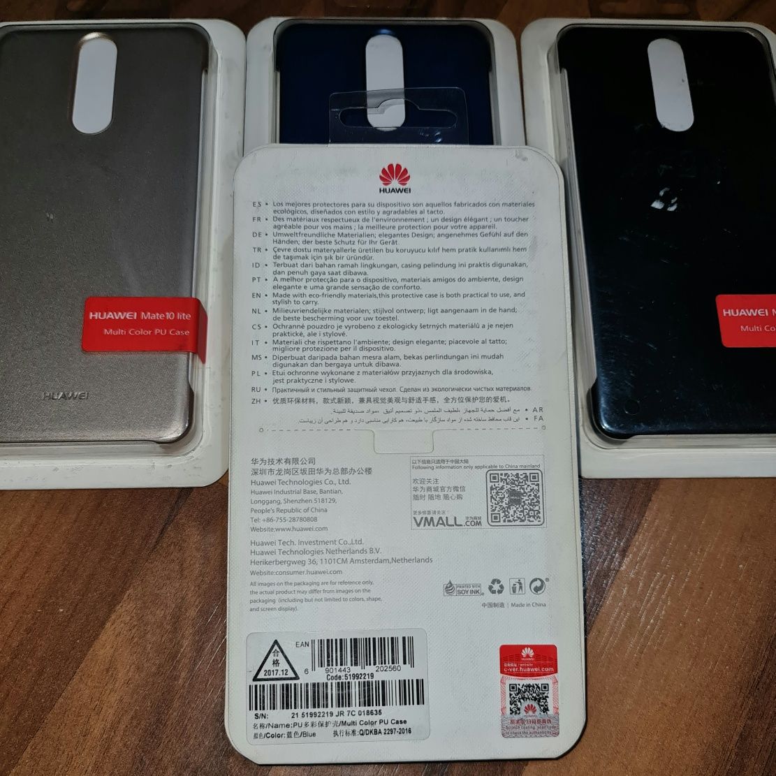 Husa noua si sigilata originala Huawei PU Case Mate 10 Lite set 2 buc