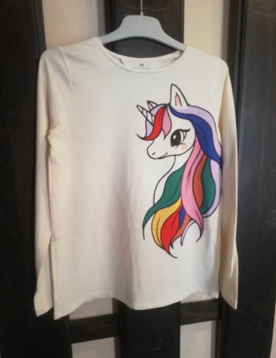 Bluza bumbac cu imprimeu H&M 134-140