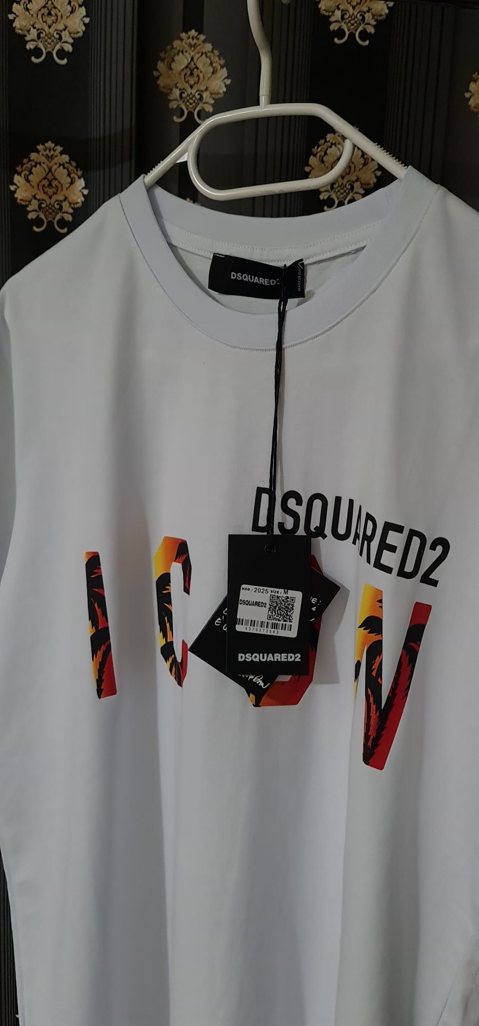 Tricou Dsquared2 icon alb / Armani ex