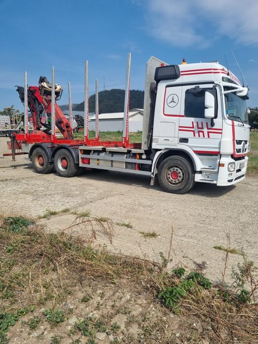 Mercedes MP3 transport lemn busteni forestier macara Epsilon