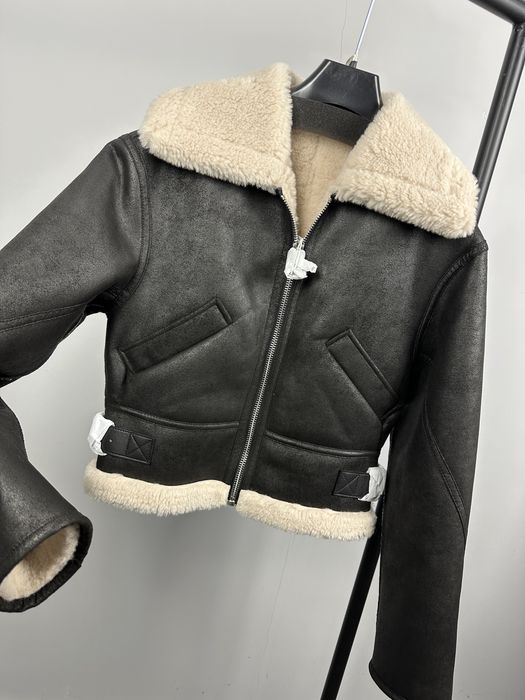 MANGO УНИКАЛНО дамско палто / яке  с каракул