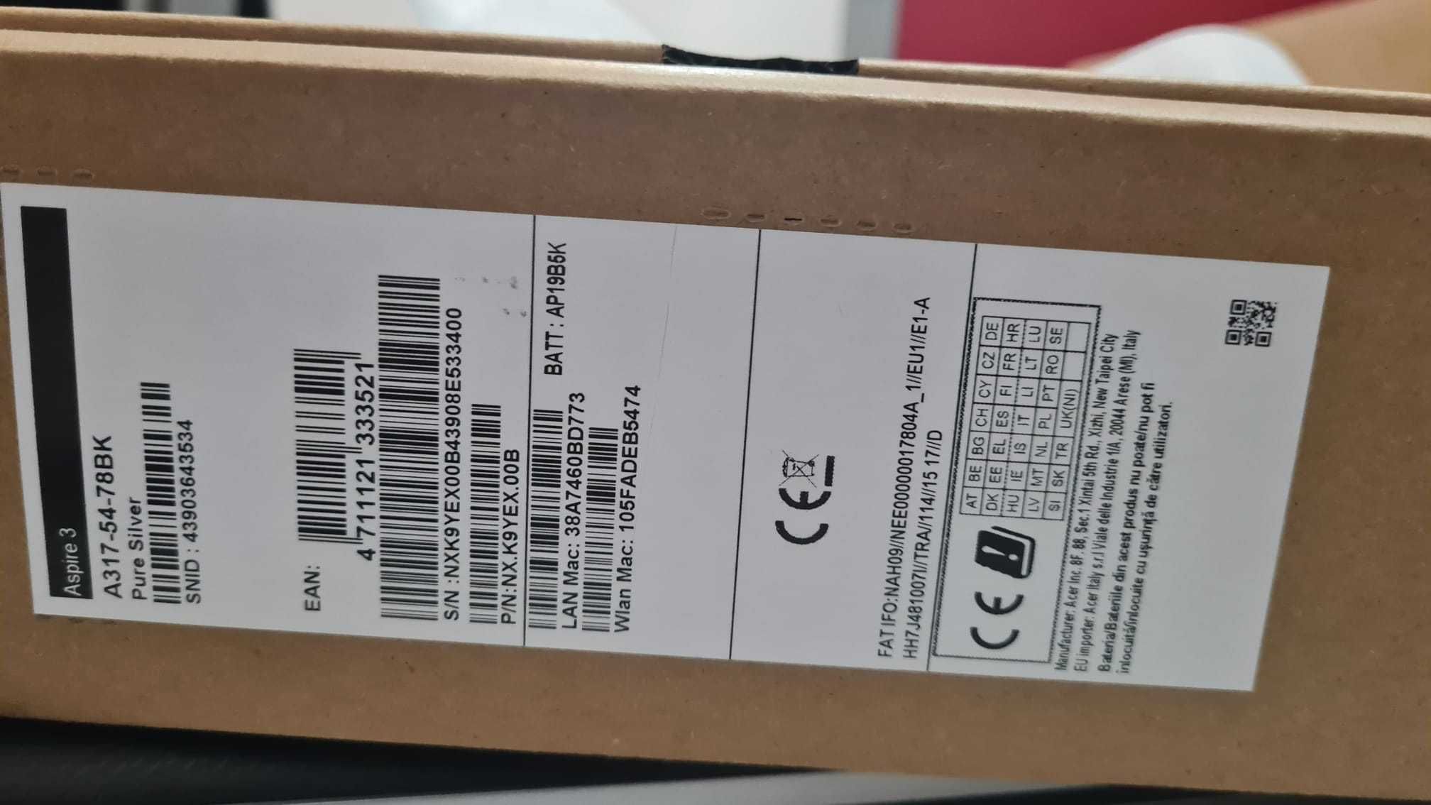 Laptop Acer I7, SSD 1TB, 16GB DDR4, display 17.3", Win 11 PRO