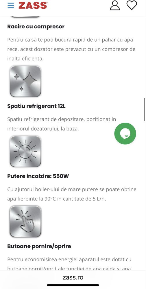 Dozator apa de podea Zass ZWD 10 CR cu compresor si minifrigider