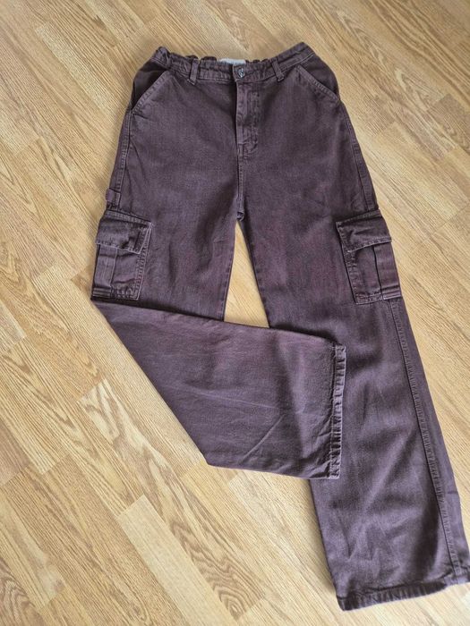 pantaloni Cargo ZARA Burgundy