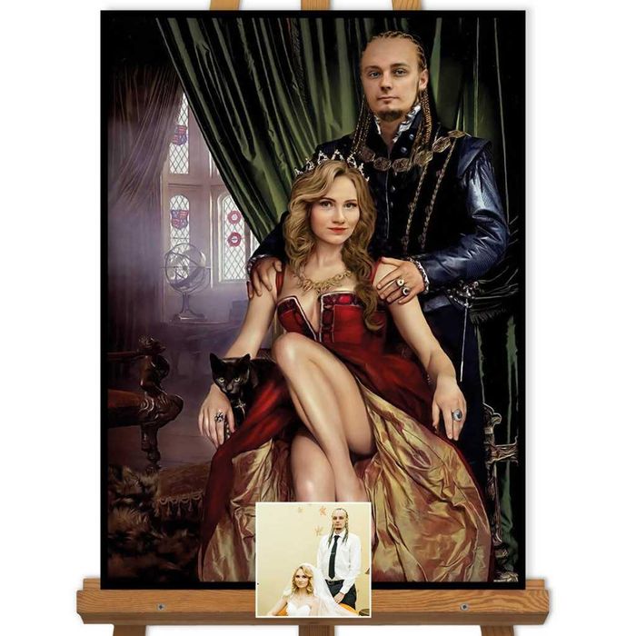 Cadoul perfect,portrete originale pictate ulei pe dupa fotografie