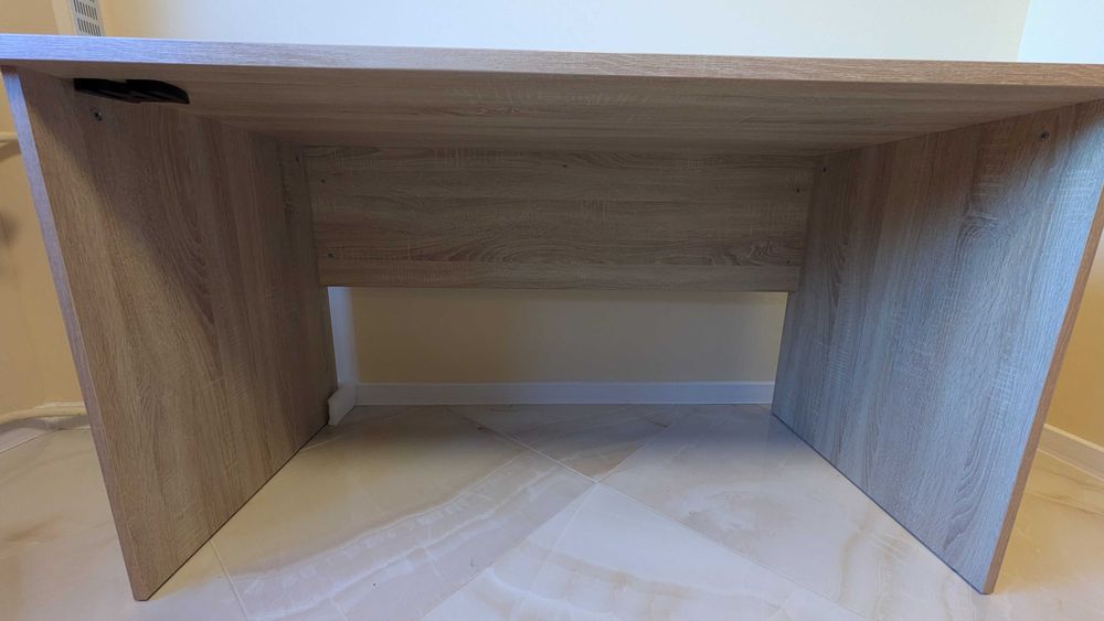 Стабилно Бюро с Масивен Плот 2,5см Цвят Дъб Сонома Размери 138x76x68см