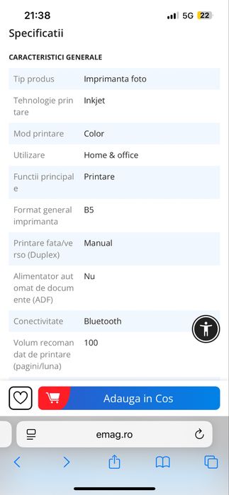 Imprimanta foto portabila Xiaomi Mi Portable Photo Printer