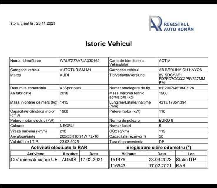 De vanzare AUDI A3-Hatchback An 2018