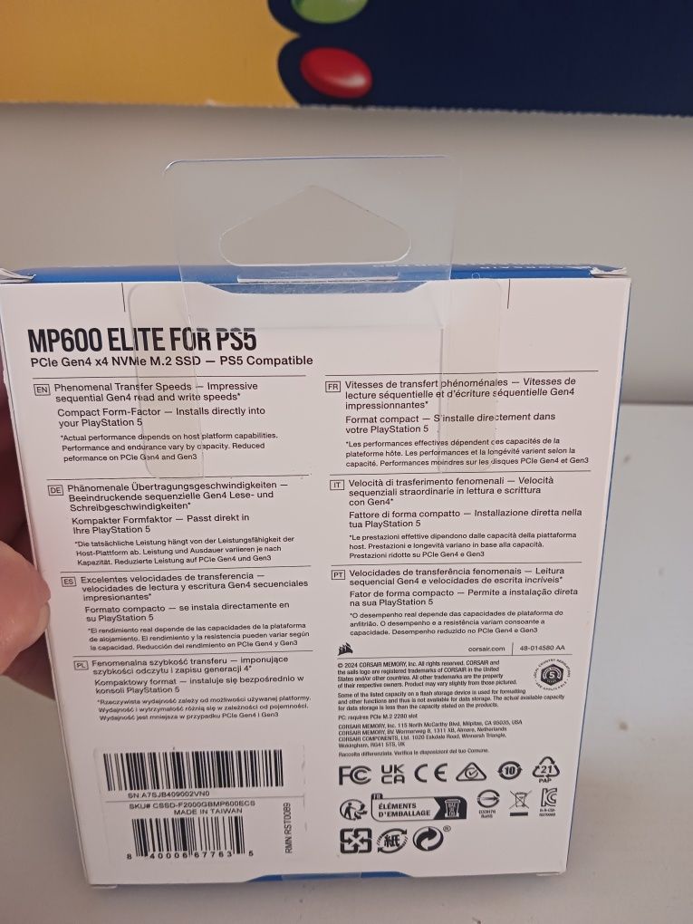 SSD Ps5 sigilat 2TB nou in cutie original Corsair cu heatsink