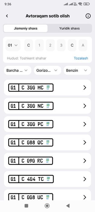 Super avtoraqamlar!!