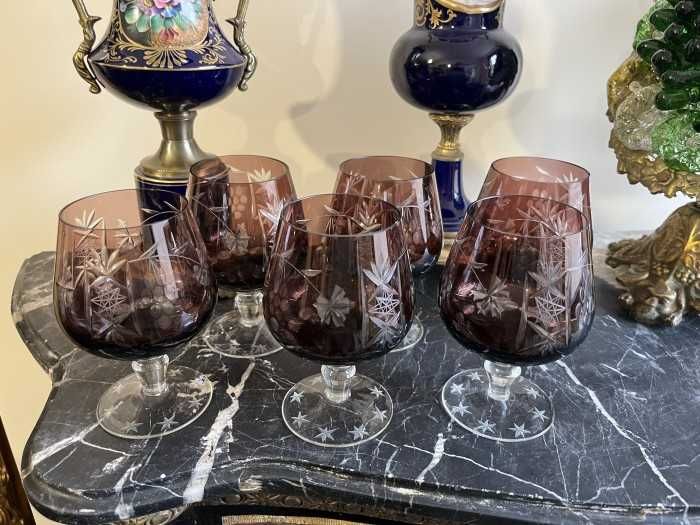 Elegant set-6 pahare pt cognac-cristal fin-Germania