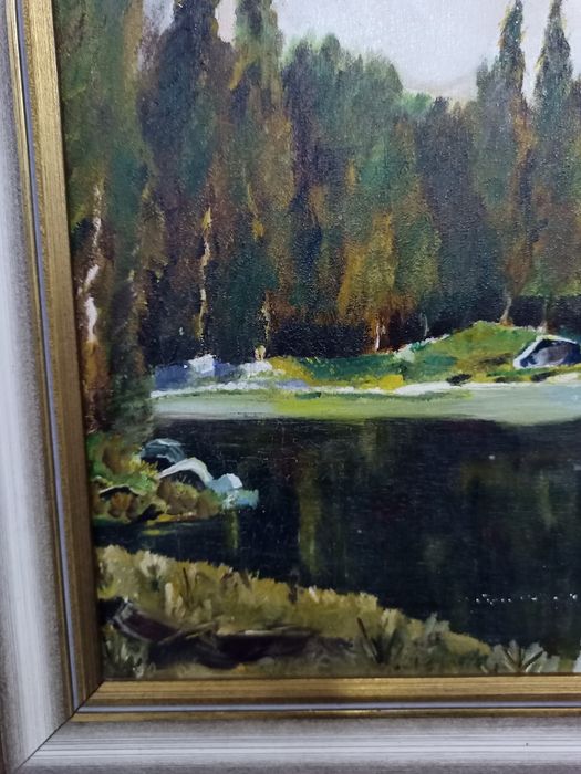 Картина Алпийско Езеро Масло върху платно