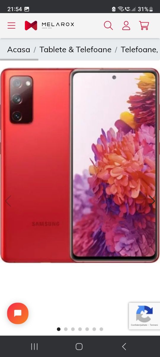 Vand Samsung s20 fe red