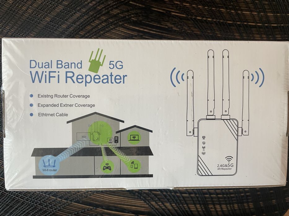 Wi-Fi усилвател повторител Dual Band 1200M 2.4GHz + 5GHz Extender, Нов