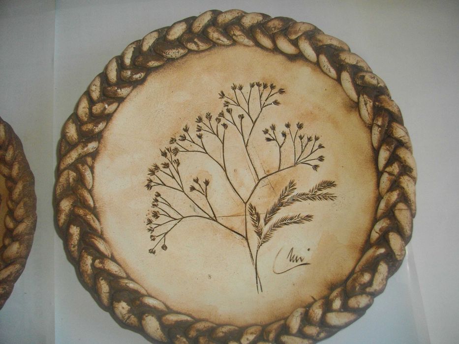 Стари Декоративни Фигурални Чинии-Ръчни-За Окачване-Големи-ф280/ф220мм