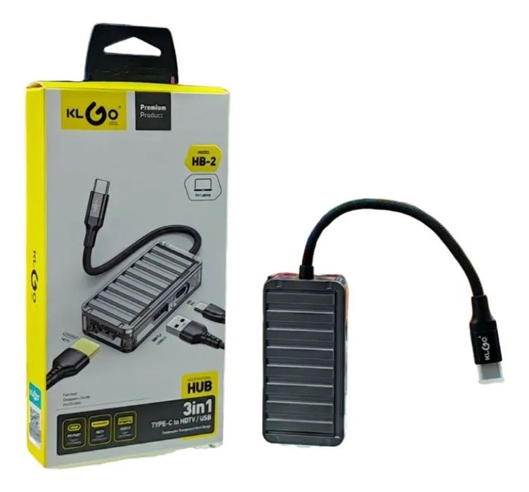 Usb-c хъб конектор порт – 3 В 1 – KLGO