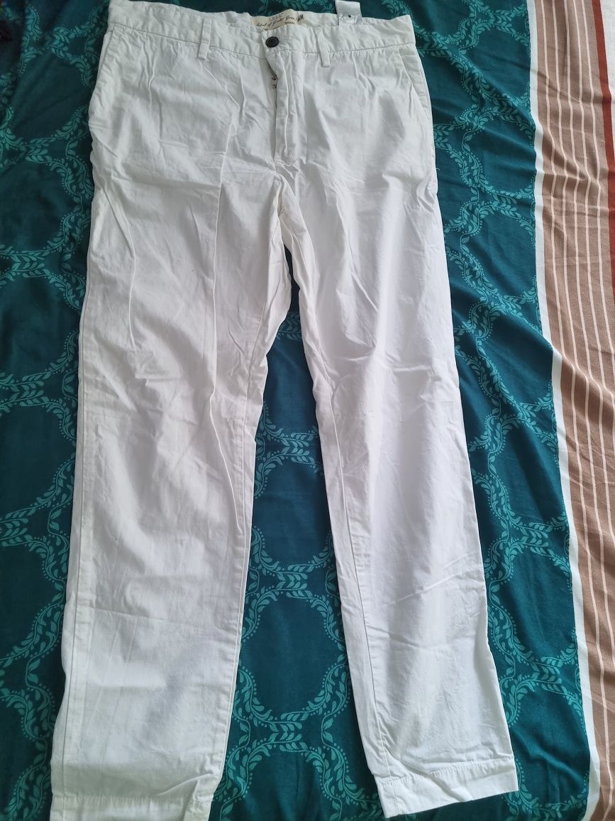 Pantaloni barbatesti albi H&M