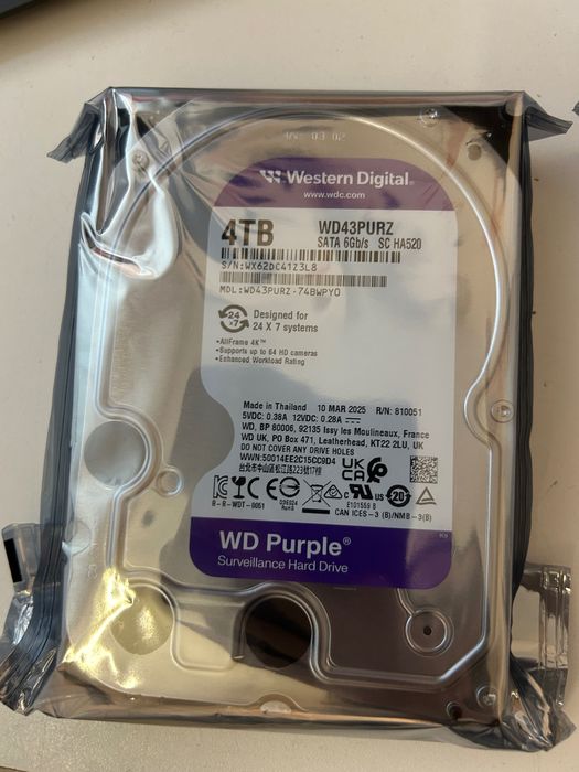 Hard disk camere dvr supraveghere 4TB nou WD Purple