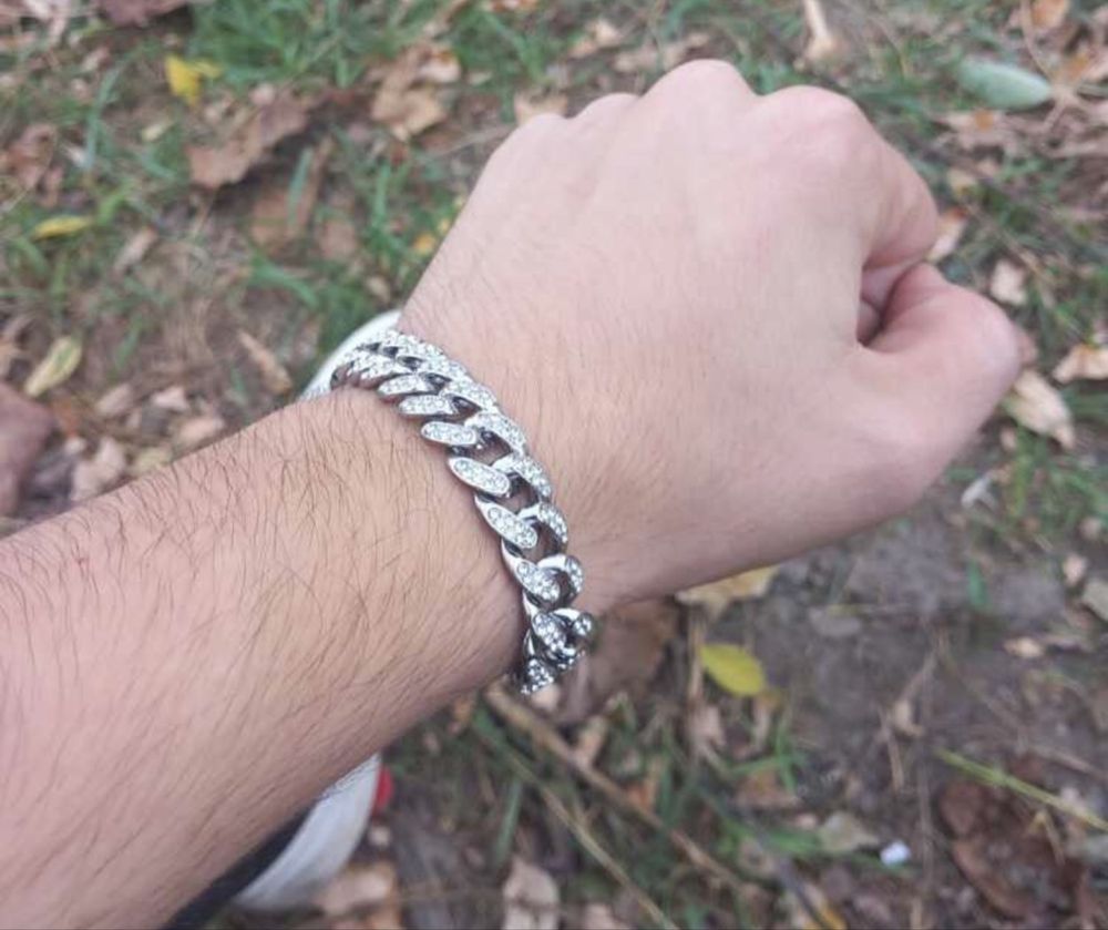 Bratara Cuban Argintie