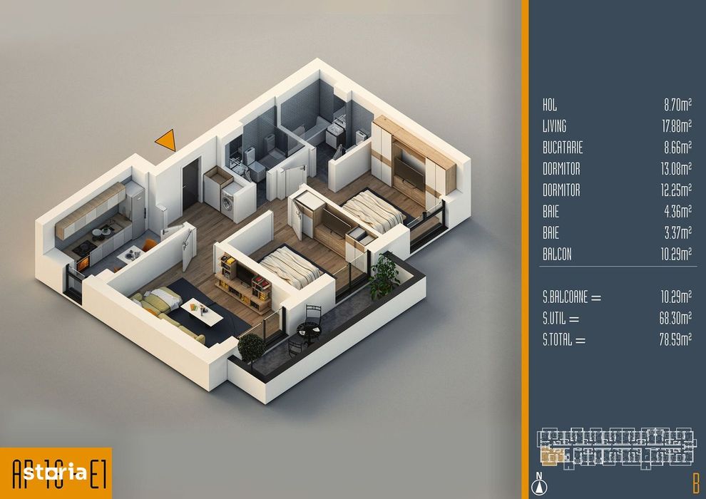 Oferta Lansare 3 camere proiect nou Pallady