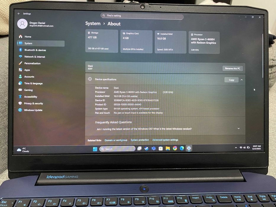 Laptop Gaming LENOVO IdeaPad 3