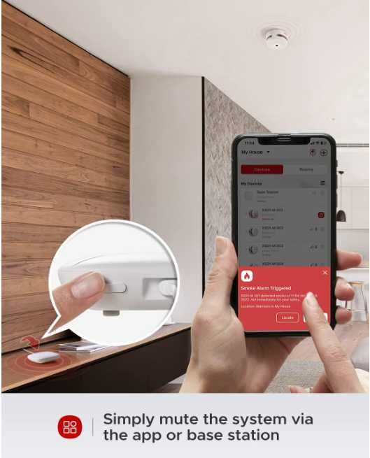 Интелигентен детектор за дим Wi-Fi, приложение X-Sense, FS61