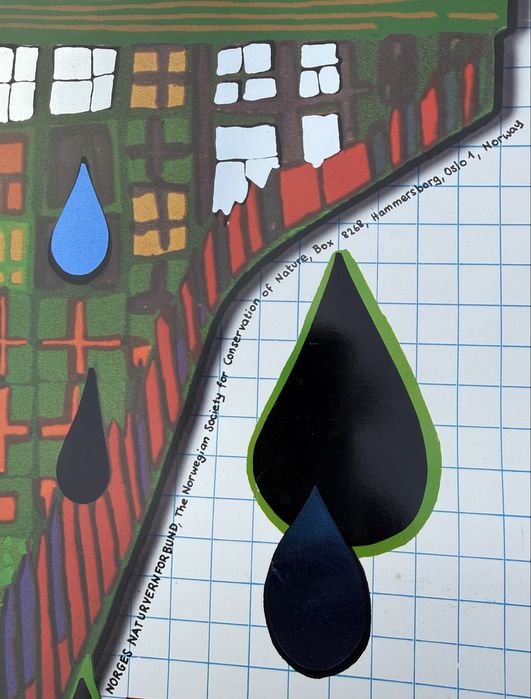 Poster ecologic "Save the Rain” - Friedensreich Hundertwasser
