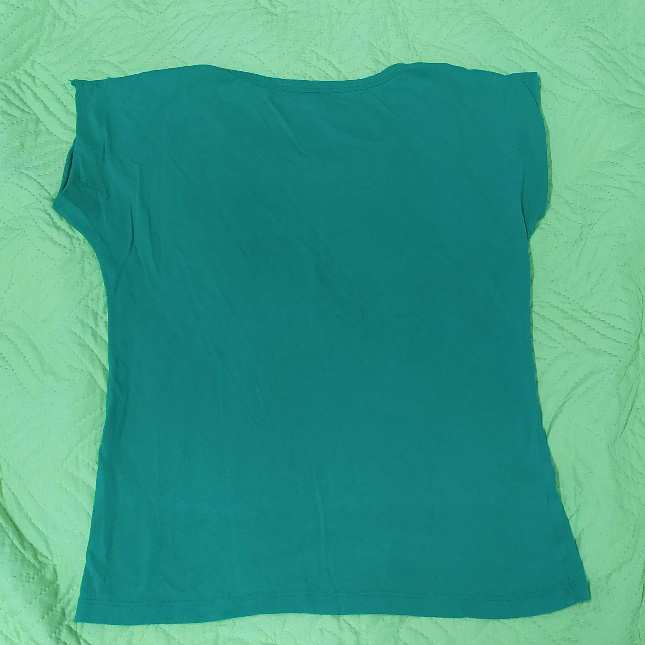 Зелена тениска с бухалче, размер S